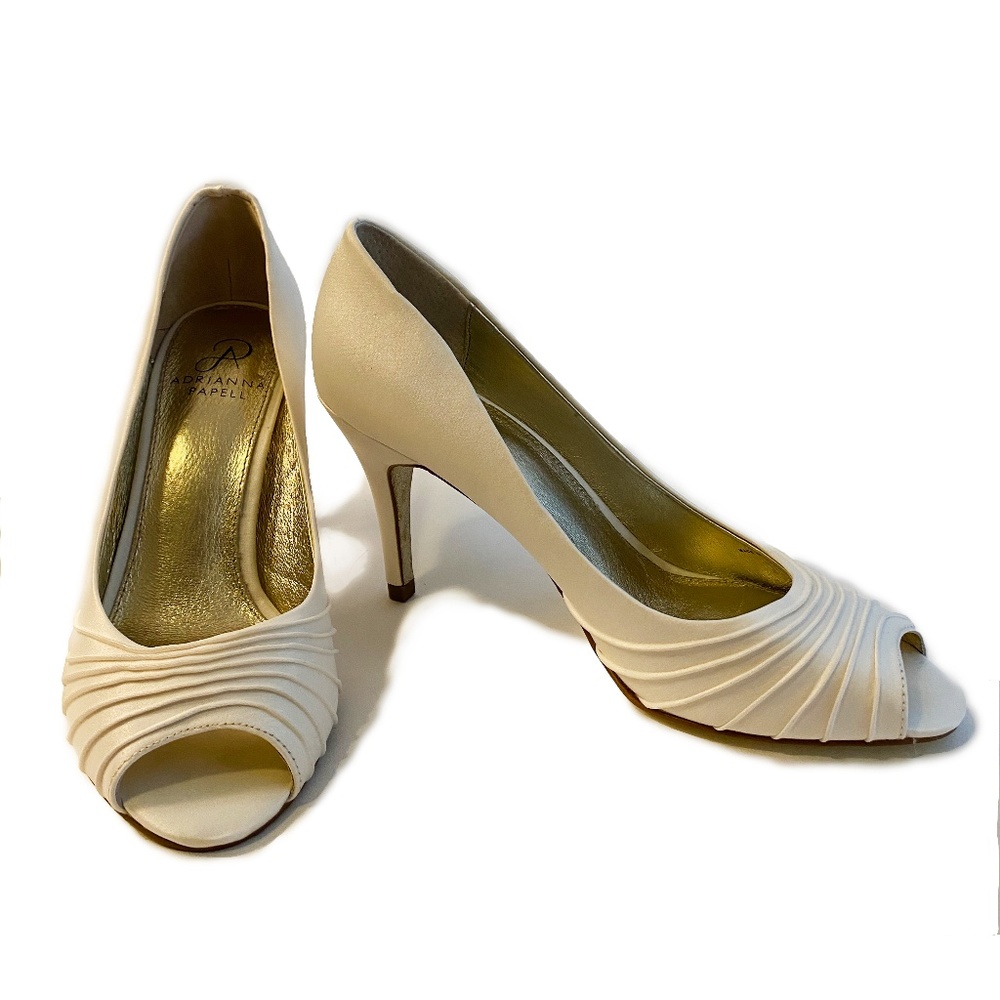 Adrianna Papell Ivory Satin Heels